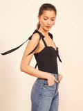 Dileoo Fashion Crop Top  Streetwear Solid Black Camis Women Elastic Summer Tops Off Shoulder Vest Femme Vestidos