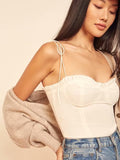Dileoo Summer Women's Tank Top Ultra Short High Waist Low Waist Backless Slim Slimming Solid Color Chest Large Camisole Top