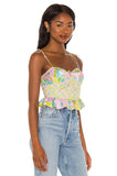 Dileoo Women Fashion Floral Print Camis Vintage Spaghetti Strap Short Crop Top Female Summer Tank Tops Blusas Chic Tops