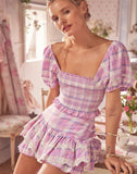 Dileoo Colorful Vintage Plaid Elastic Camis Pleated Short Design Slash Neck Simple Summer New Women Crop Top